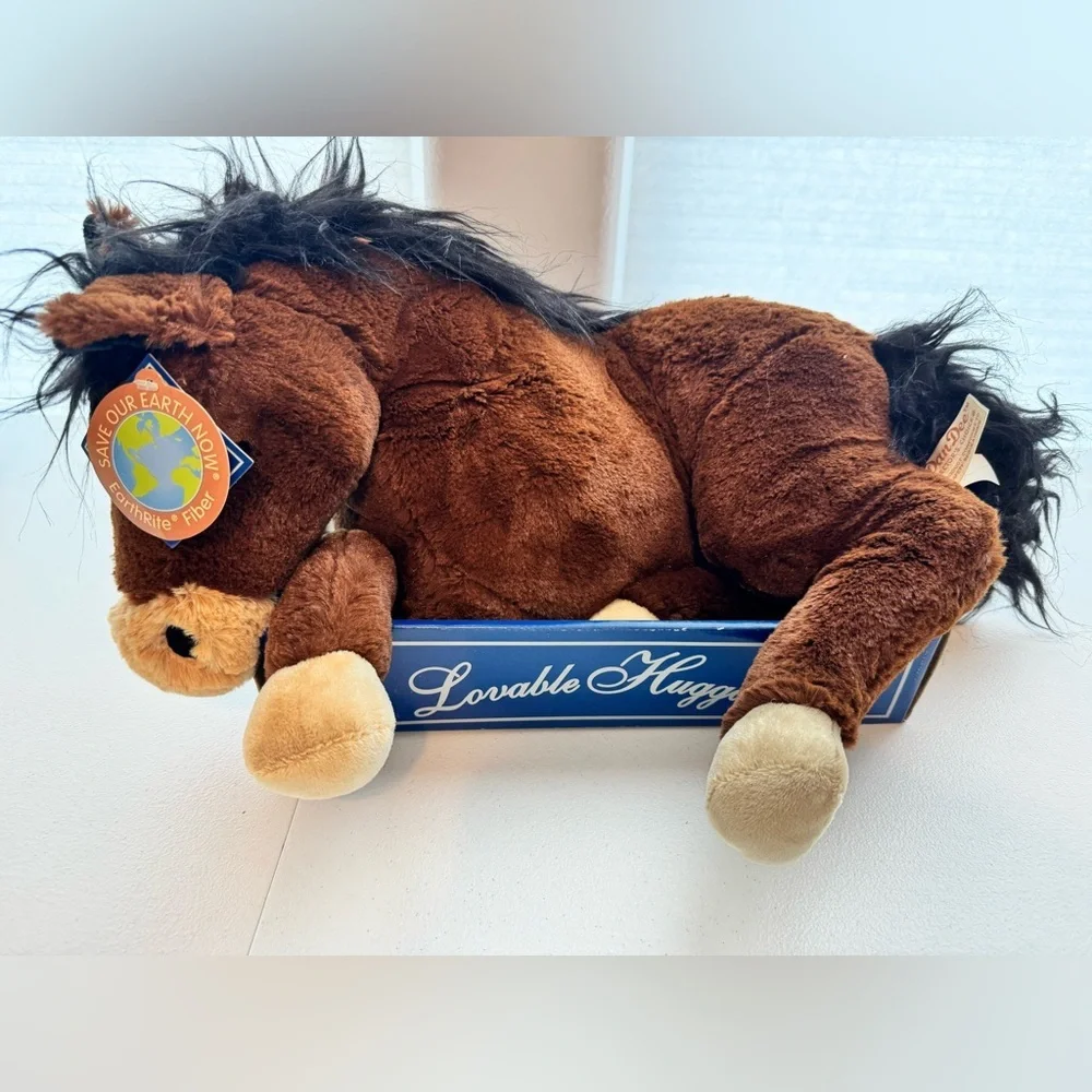 Vintage Dan Dee Lovable Huggs Horse Plush 18” NWT Brown Stuffed Toy Collectible